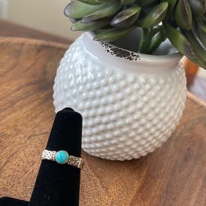 Artisan Crafted Turquoise Ring Sterling Silver -Sz 6